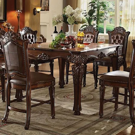 Counter Height Dining Table with Carved Legs